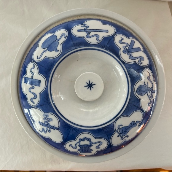 Vintage Antique Blue and White Chinese Ceramic Pot - Picture 2 of 6